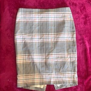 Express Plaid Pencil Skirt - Black, White, Pink